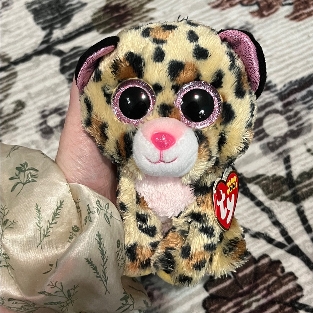 Ty Leopard Print Plush with Pink Details